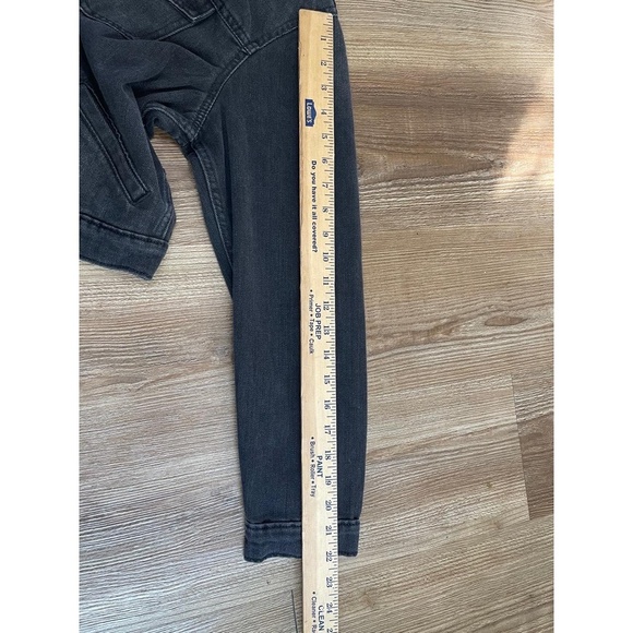 OLD NAVY Washed Black Dark Grey Cropped Denim Jacket Women’s Size L - Picture 8 of 8